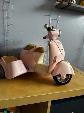 Our Generation Pink Ride Along Scooter with Sidecar for 18-inch Dolls